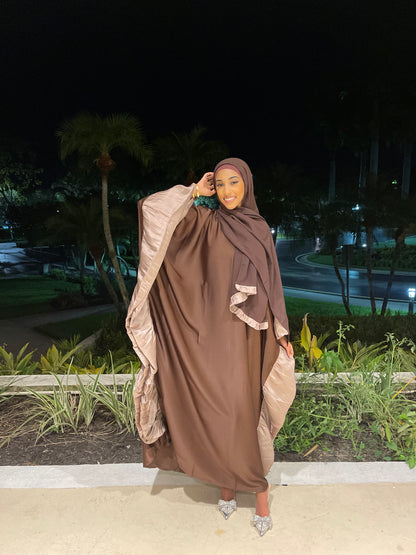 Amani Butterfly Abaya Set Brown