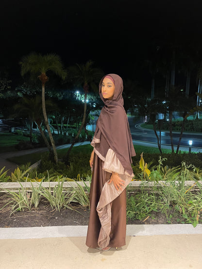 Amani Butterfly Abaya Set Brown