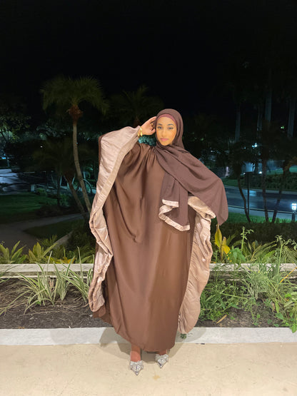 Amani Butterfly Abaya Set Brown