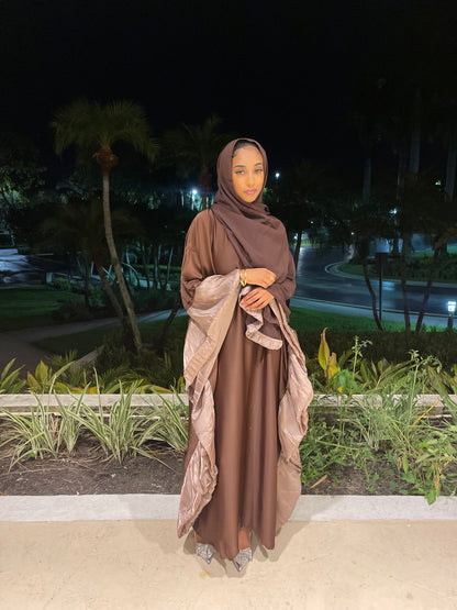 Amani Butterfly Abaya Set Brown