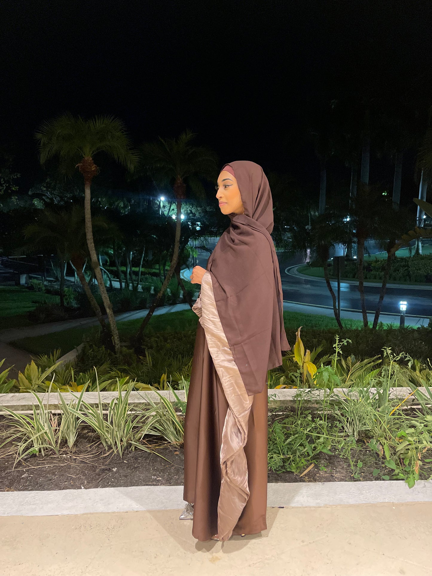 Amani Butterfly Abaya Set Brown