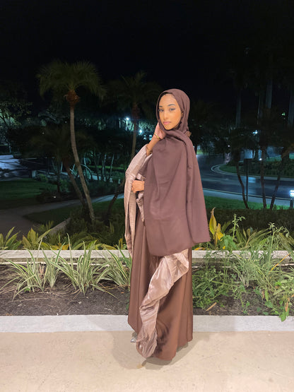 Amani Butterfly Abaya Set Brown